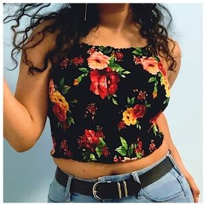 Cropped Floral Tank